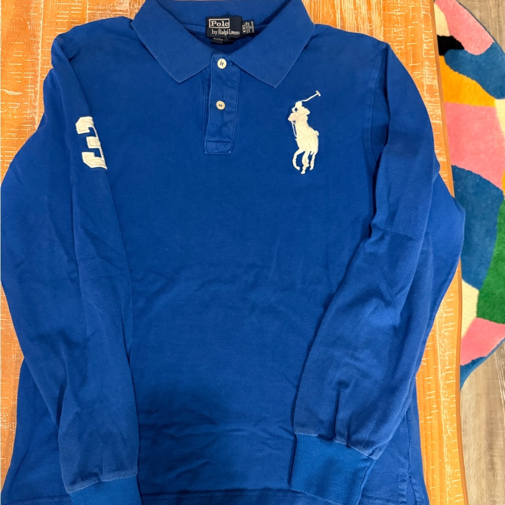Polo by Ralph Lauren Kids Royal Blue Long Sleeve Polo XXL